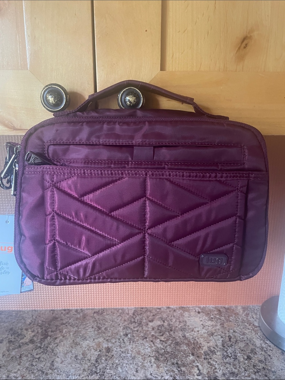 lug Quilted Crossbody Bag in Burgundy
